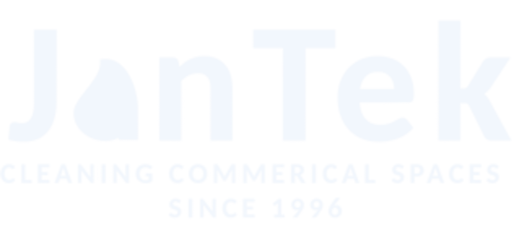 JanTek Janitorial white logo for Cache Valley-based business
